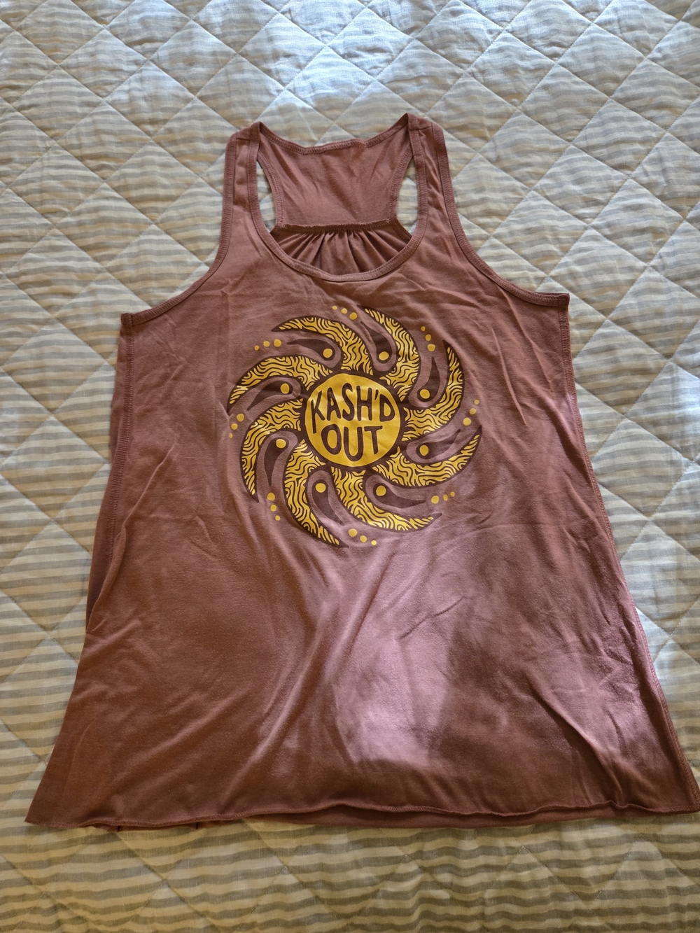 Kash'd Out Women's Mauve Graphic Tank Top